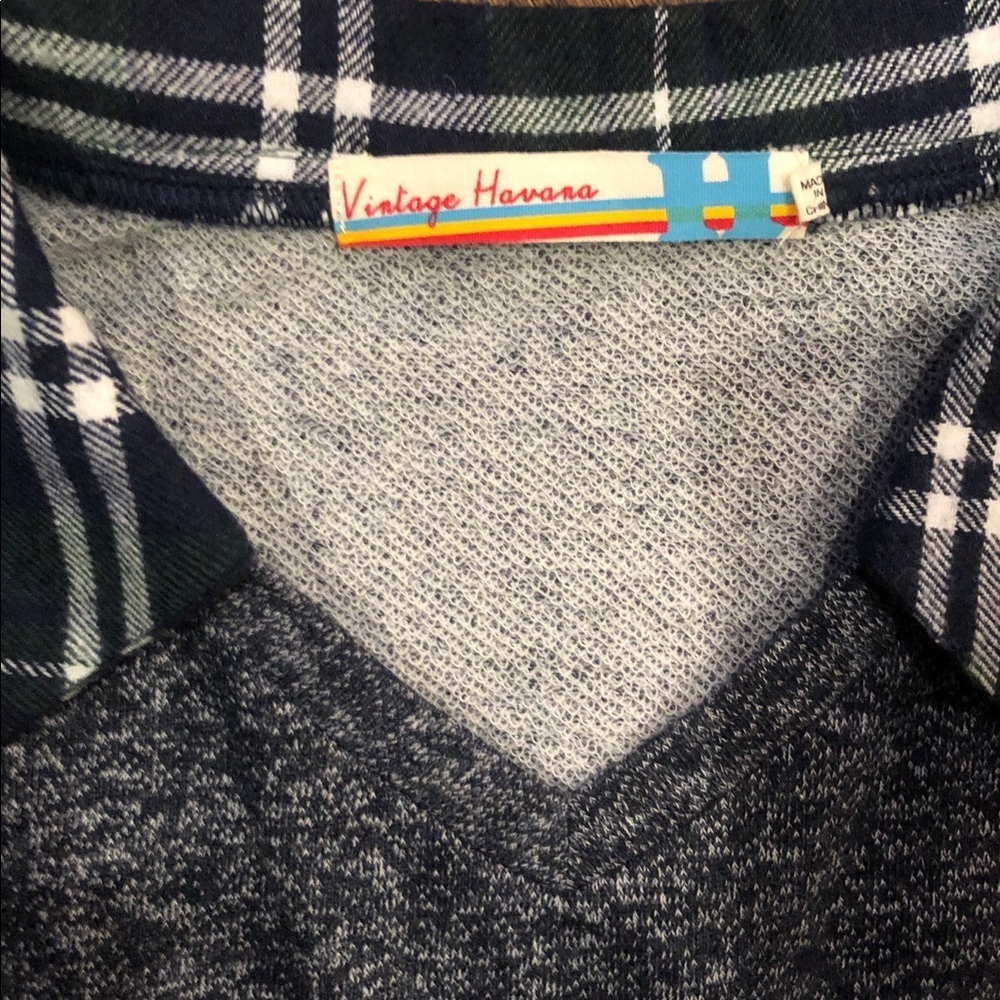 Vintage Havana plaid layered look M shirt - Picture 2 of 4